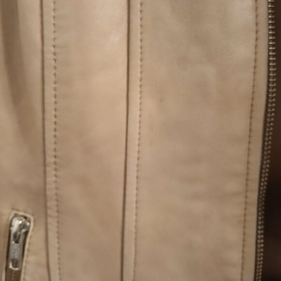 Mackage Cream Leather Jacket Woman - Picture 4 of 15